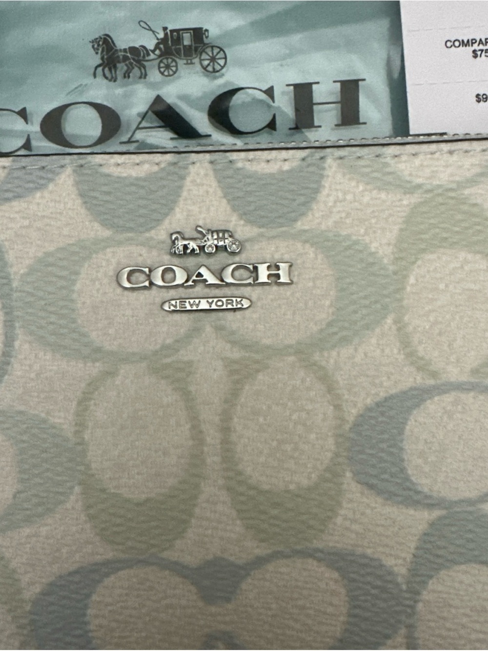 Super Cute Coach Wristlet,New,Chalk/Silver/Blue - Picture 2 of 5